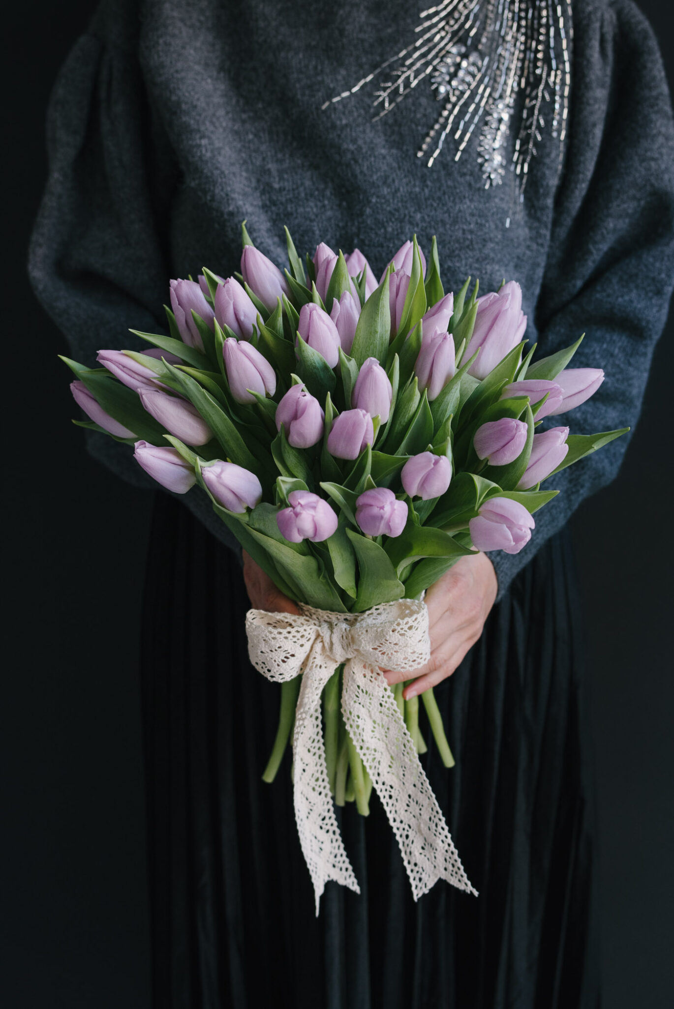 Buchet Din Lalele Mov Deschis