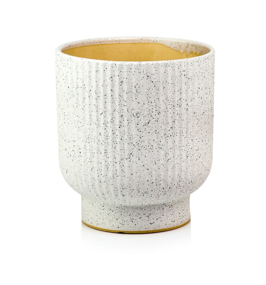 Vas ceramic de mari dimensiuni pentru plante crem