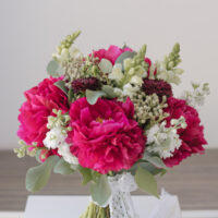 Buchet Mireasa Cu Bujori Fucsia